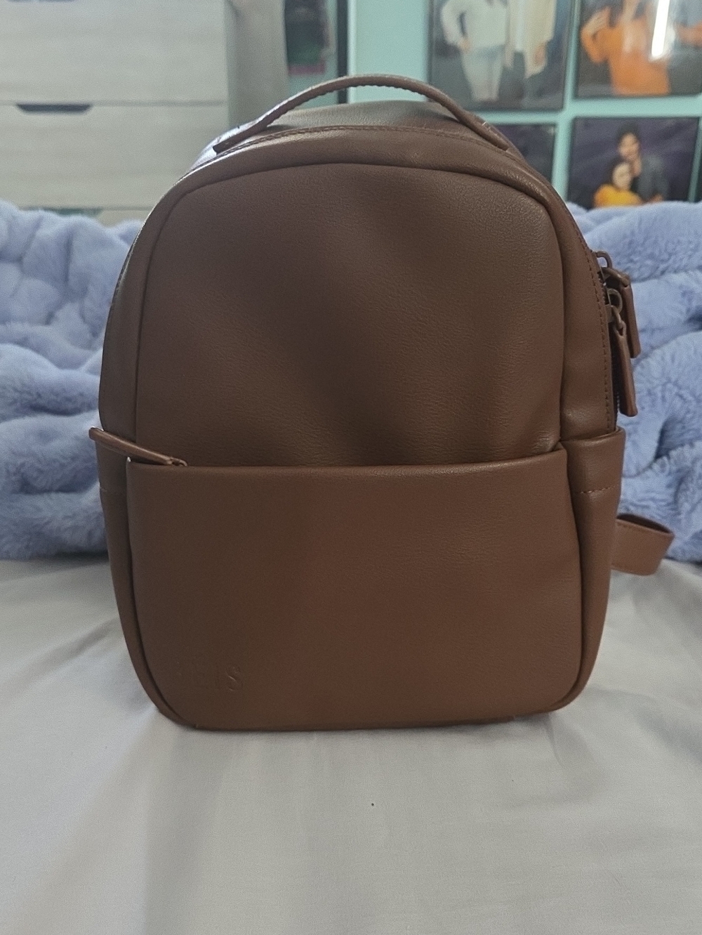 BEIS Minimalist Brown Leatherette Women's Backpack - Versatile Everyday Bag